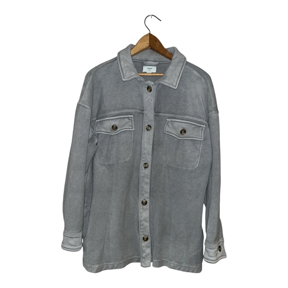 Aerie Gray Button-Up Jacket